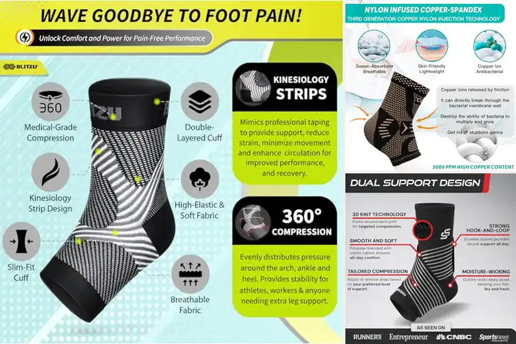 Detailed view of 10 Best Compression Sleeves for Plantar Fasciitis Relief