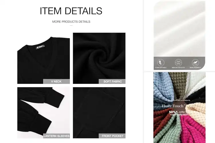 Detailed view of 10 Best V Neck Pullover Tops: Comfort Meets Style Guide